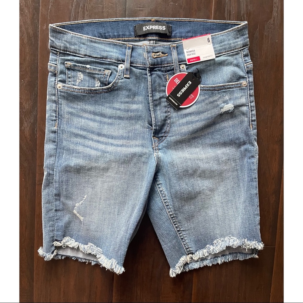 Bermuda High Rise Jean Shorts
